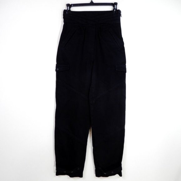 RtA Dallas High Rise CARGO JEANS Pants Size XXS Black Denim NEW $415 - Picture 8 of 13